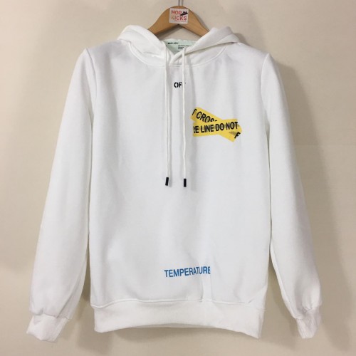 Off-White Fire Tape Hoodie White